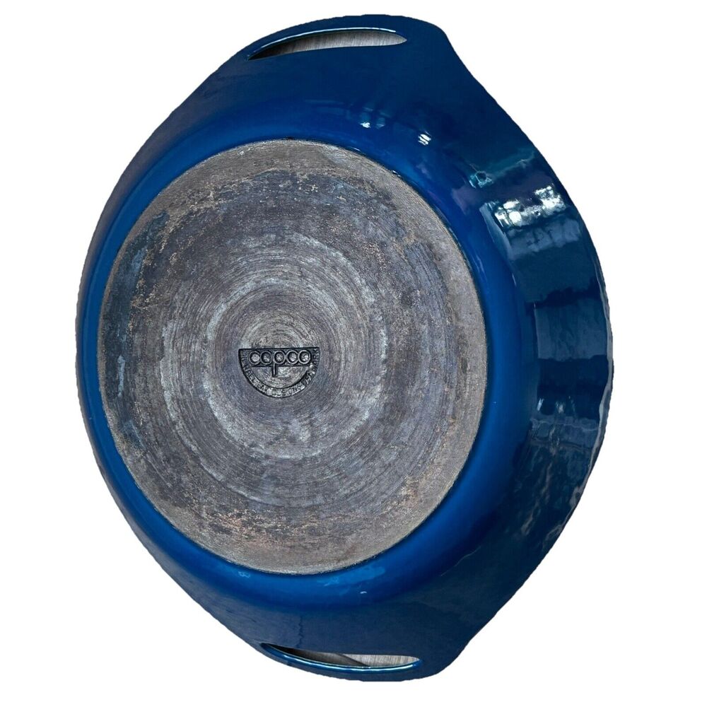 Vintage COPCO Denmark Blue Enamel Michael Lax Paella Casserole Pan Oval